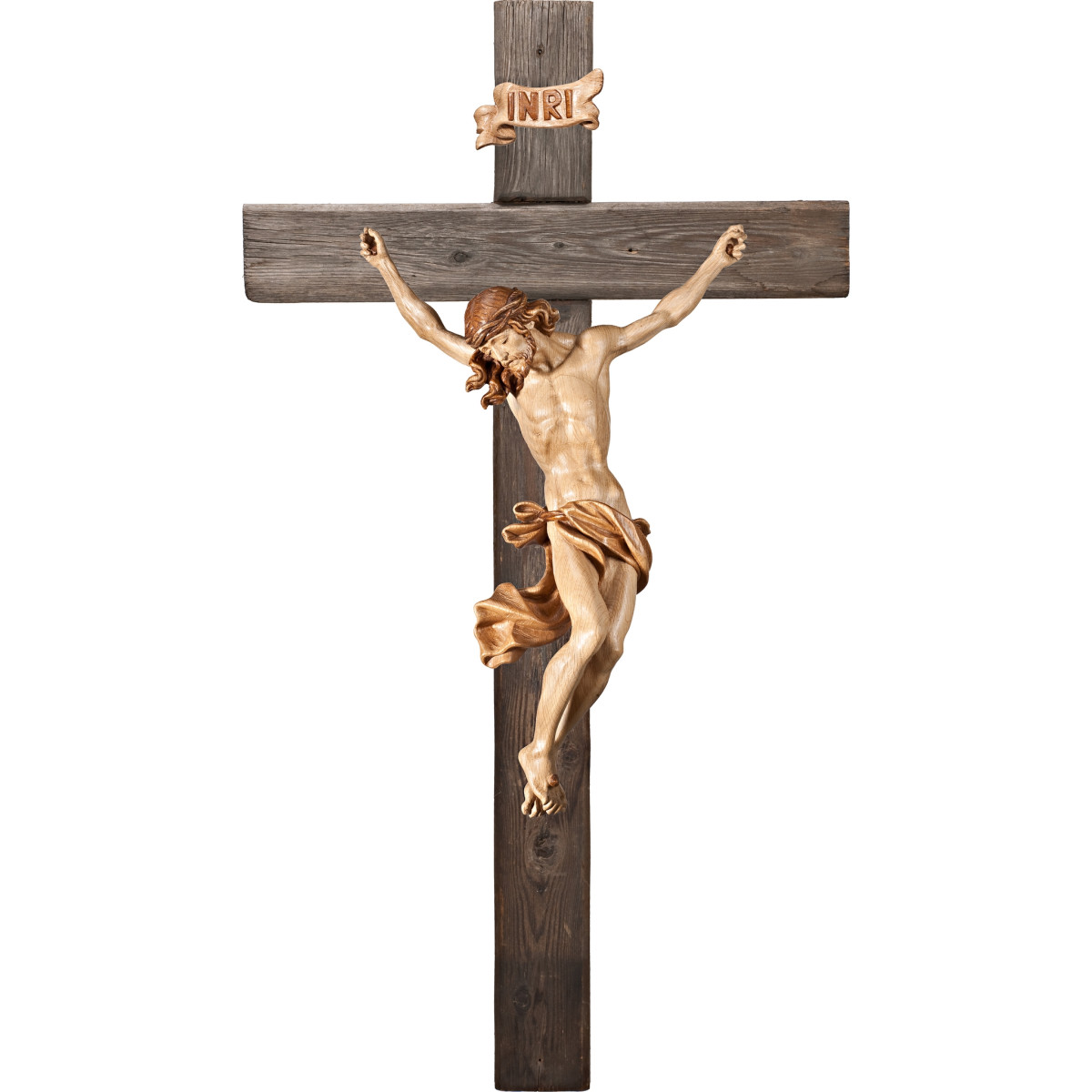Cristo Barroco en cruz Madera vieja